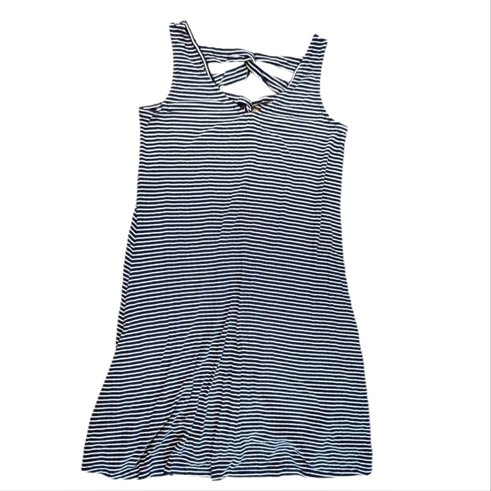 Cable & Gauge Navy Stripe Sun Dress Small